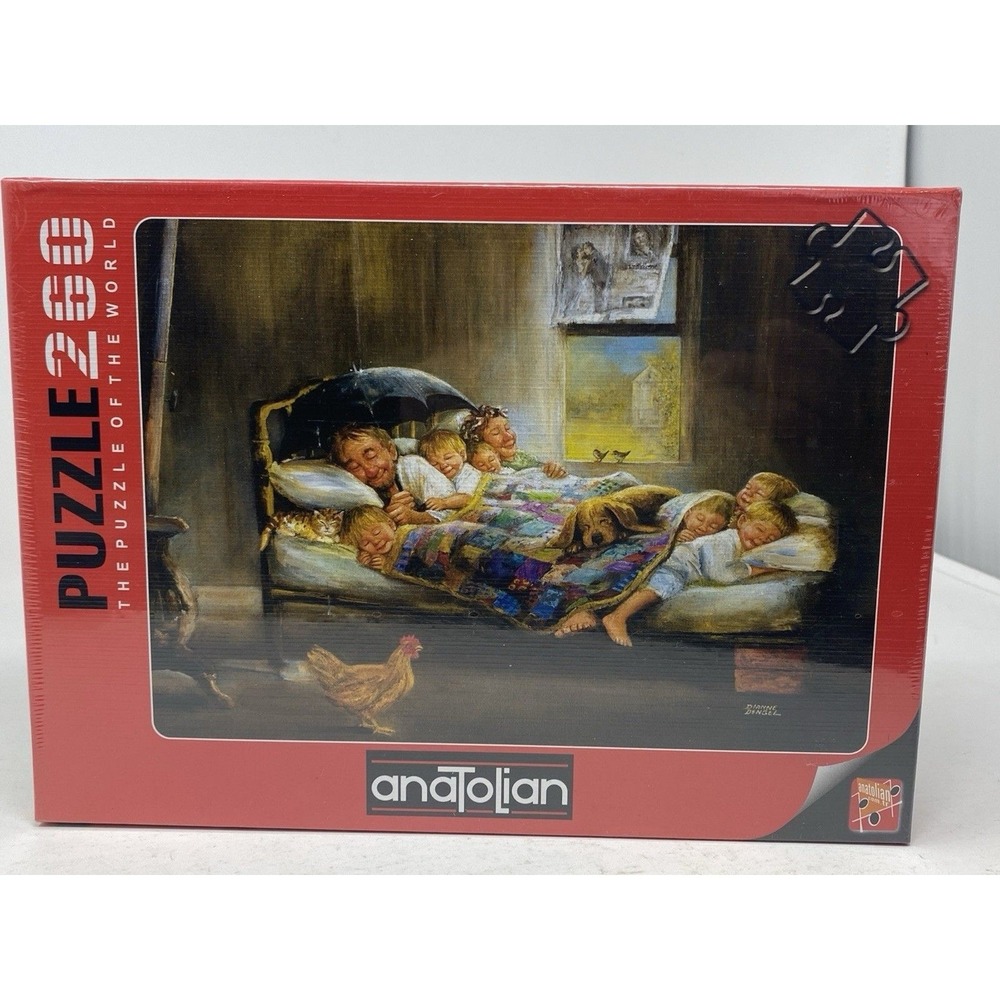 Anatolian Home Sweet Home 260 Piece Jigsaw Puzzle Family in Bed Image NEW